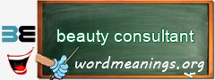 WordMeaning blackboard for beauty consultant